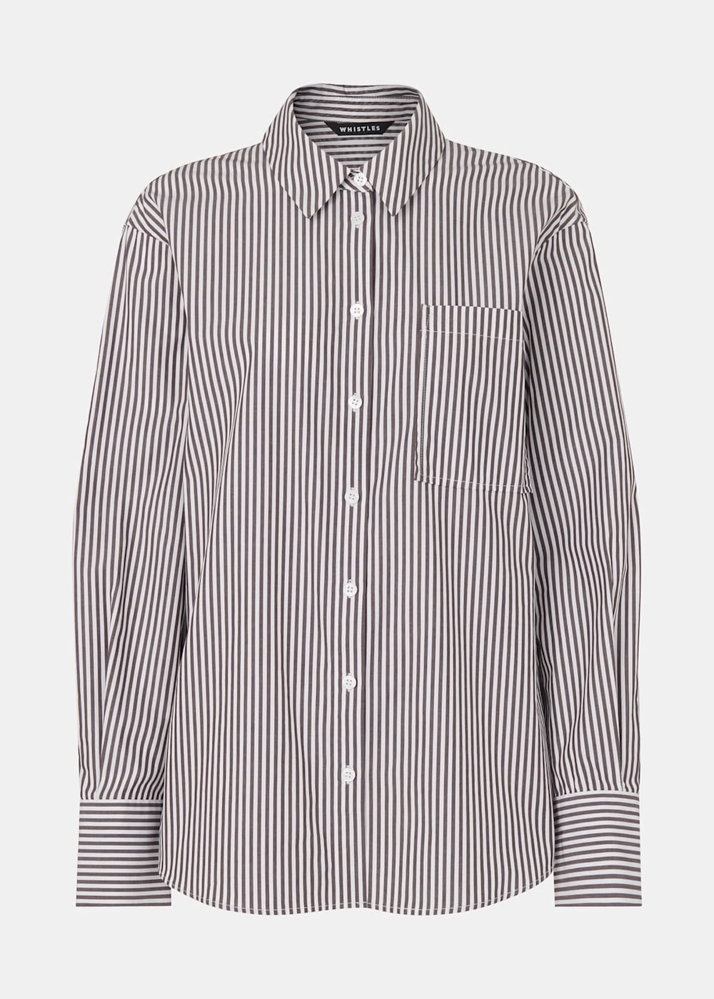 Factory: Striped Ruffleneck Button-up For Women
